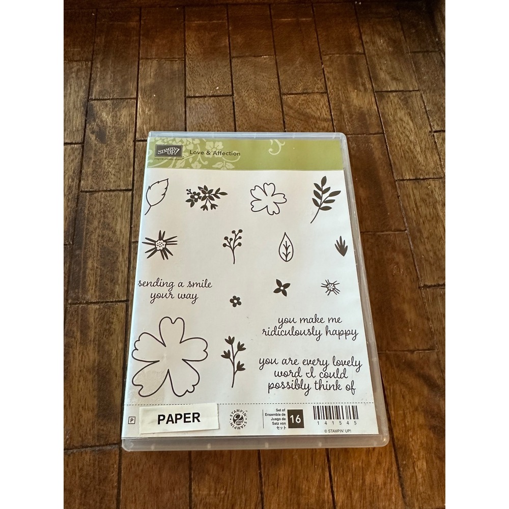 Stampin Up Love & Affection Clear Stamp Set 16 Pieces Floral Botanical 141545